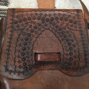 Vintage tooled leather bag